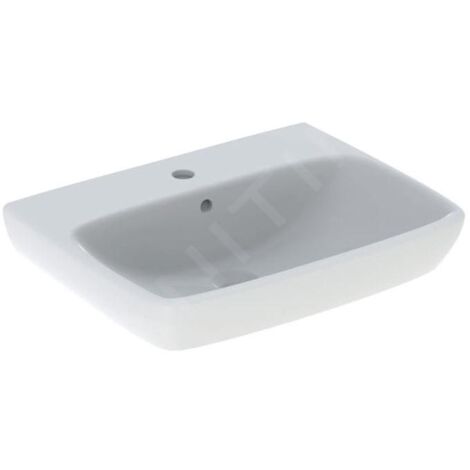 Geberit Selnova Square - Lavabo 600x460 mm, avec un trou de robinetterie, avec trop-plein, blanc 500.300.01.7