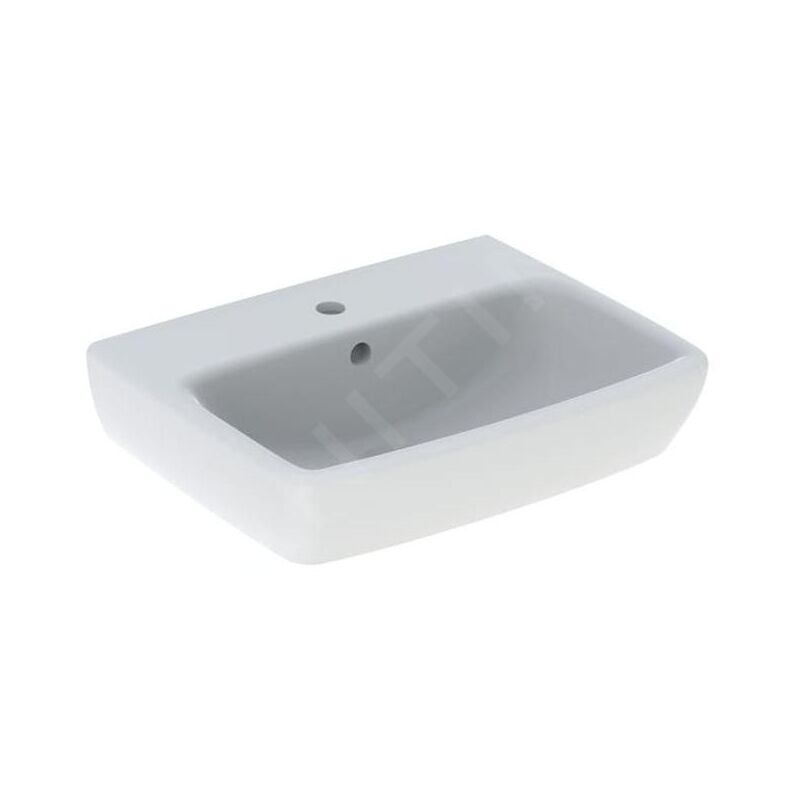 Geberit - Selnova Square - Lave-mains 450x350 mm, avec un trou de robinetterie, avec trop-plein, blanc 500.322.01.7