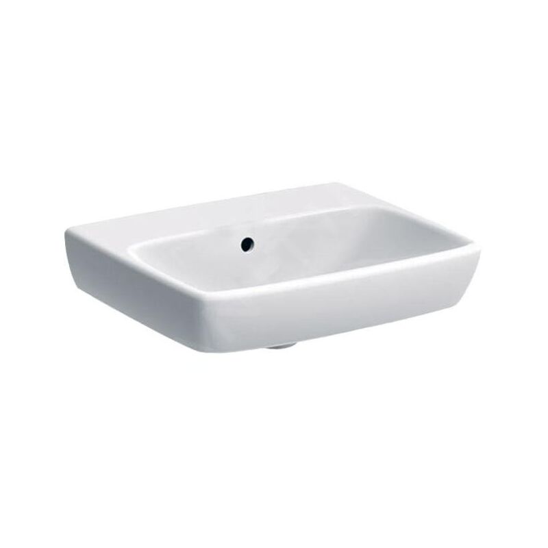 Geberit - Selnova Square - Lave-mains 500x420 mm, sans trou pour mitigeur, avec trop-plein, blanc 500.301.01.7