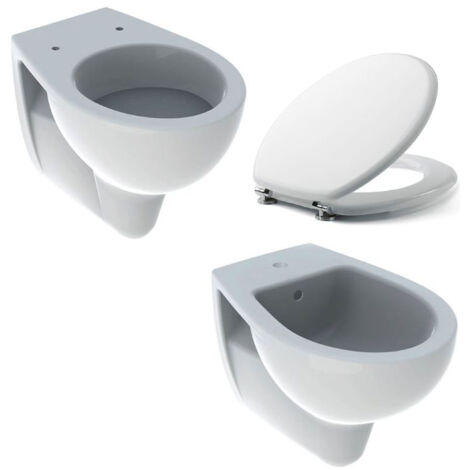 GEBERIT Serie Colibri' set sospesi wc+bidet+sedile chiusura tradizionale codice prod: 500.890.00.1 500.873.00.1