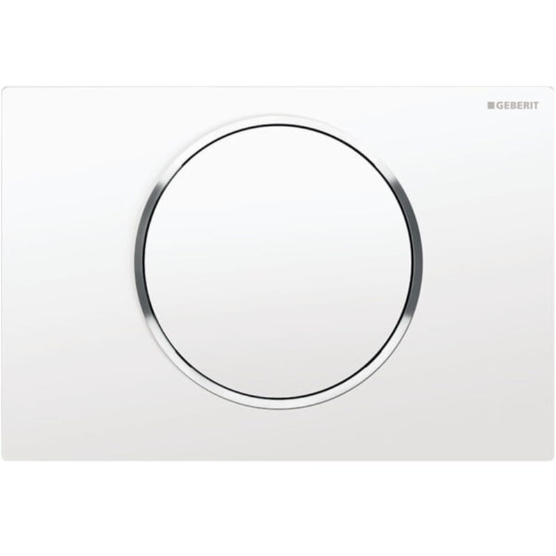 Sigma10 Single Flush Plate - White/Gloss Chrome - Geberit