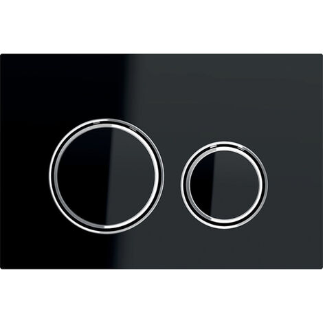 Plaque de commande WC GEBERIT Sigma21 double touche, couleur métallique chrome noir, noir chromé/blanc