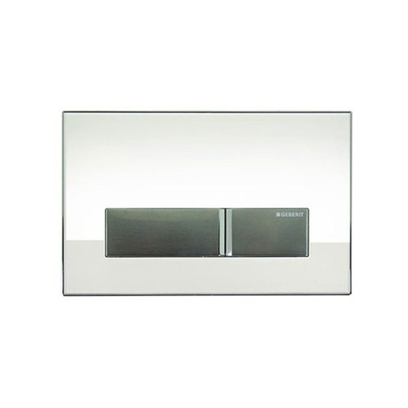 Sigma 40 Dual Flush Plate With Integrated Odour Extraction White Glass 115.600.SI.1 - Geberit