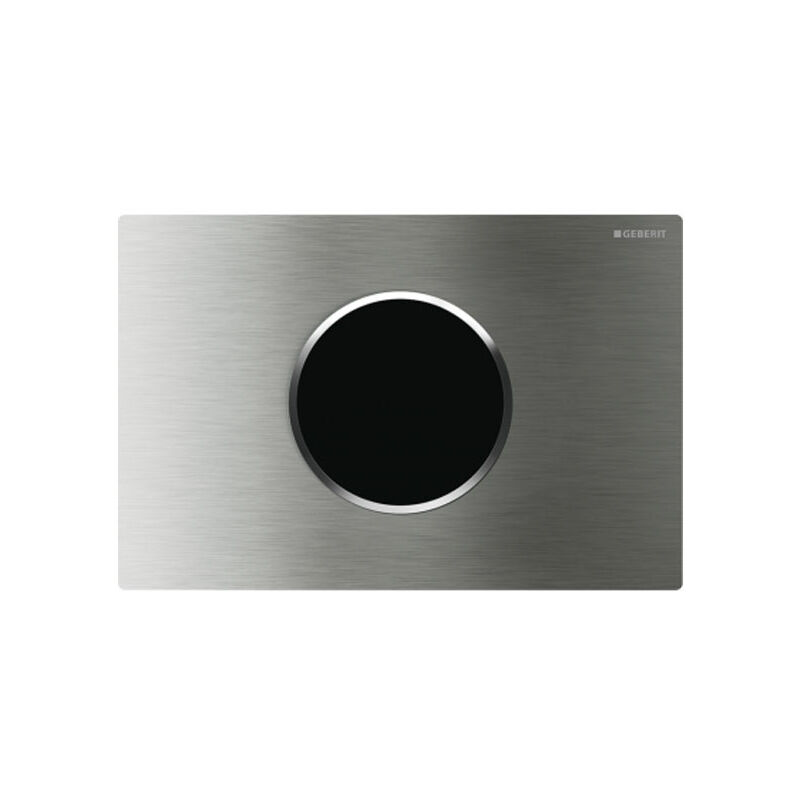 Sigma10 Battery-Operated Touchless Anti-Vandal Dual Flush Plate - Brushed Steel - Geberit