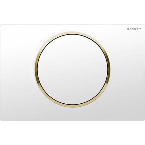 Geberit Sigma10 - Plaque de déclenchement SIGMA10, blanc/doré 115.758.KK.5
