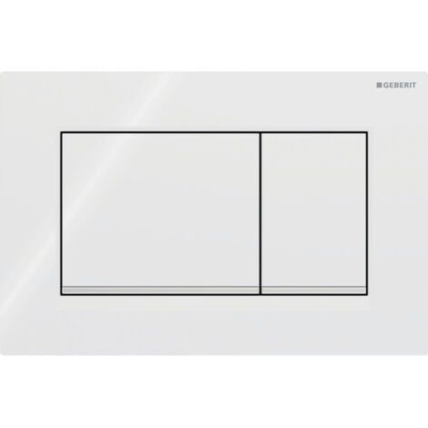 COOCHEER Geberit Sigma20 (ehemals Sigma30) eckige Betätigungsplatte für Zweimengenspülung: weiß, chrom glänzend (115.883.KJ.1)