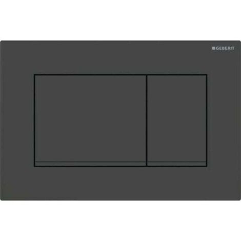 Geberit Sigma20 (ehemals Sigma30) quadratische Betätigungsplatte für Zweimengenspülung: mattschwarz lackiert. Leicht zu reinigende Beschichtung. Schwarz.