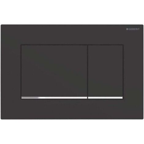 Geberit Sigma20 (ehemals Sigma30) quadratische Betätigungsplatte für Zweimengenspülung: schwarz, poliertes Chrom (115.883.KM.1)