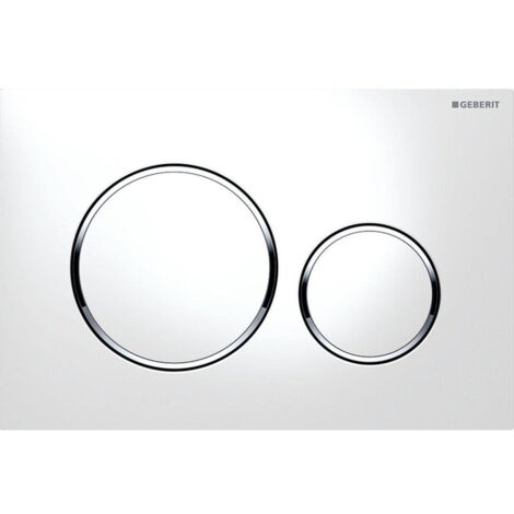 Geberit Sigma20 plaque de commande - chasse à 2 touches - commande frontale - 24.6x16.4cm - set de 2 - blanc