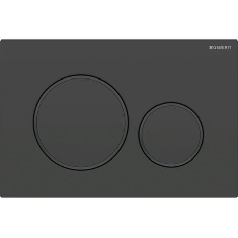 COOCHEER Geberit Sigma20 - Plaque de déclenchement 2 touches, noir mat / bordures noir brillant 115.882.16.1