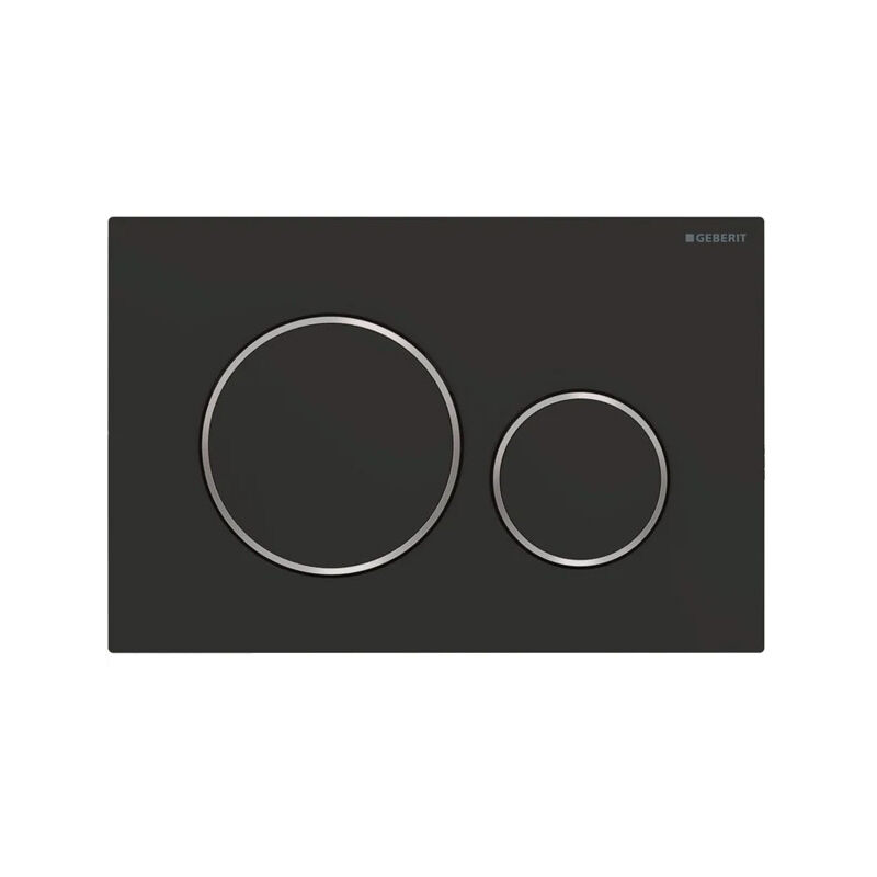 Plaque de déclenchement 3/6L Geberit Sigma20 - Noir mat/Chromé Brillant