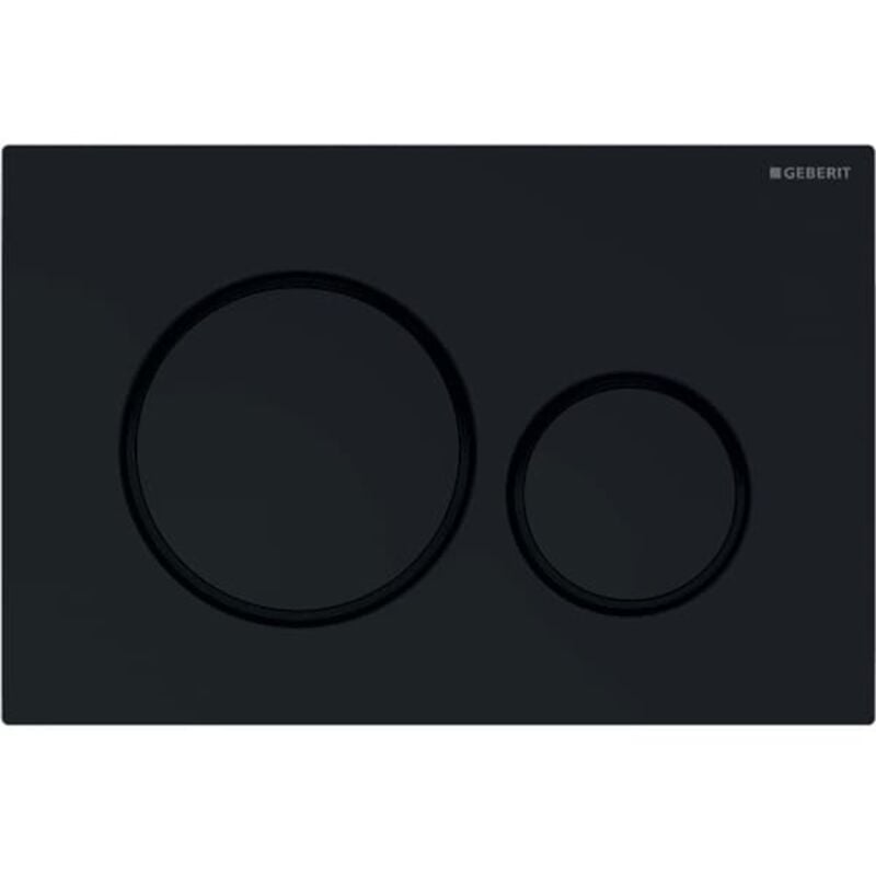 Sigma20 Plaque de déclenchement double touche noir brillant, contour noir mat (115.882.DW.1) - Geberit