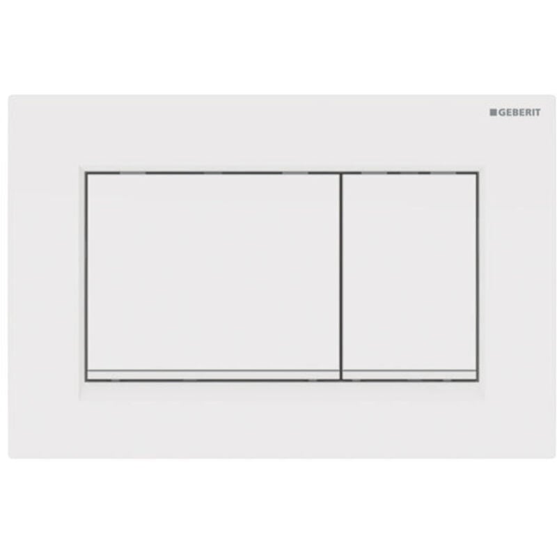 Sigma30 - Plaque de déclenchement 2 touches, blanc / blanc mat 115.883.11.1 - Geberit