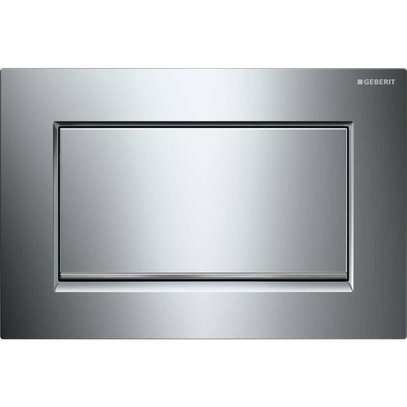 Geberit Sigma30 - Plaque de déclenchement Sigma30, rinçage Start/Stop, chrome/chrome brossé 115.893.KY.1