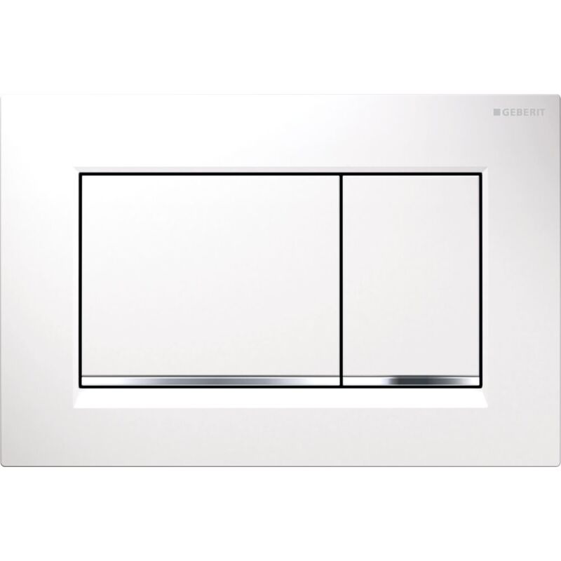 Geberit actuator plate sigma20 white/bright chrome/white