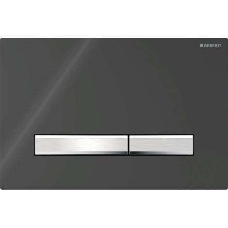 COOCHEER Geberit Sigma50 Betätigungsplatte für 2-Mengen-Spülung, Chrom metallic Farbe: Chrom, Schwarz (115.788.DW.2)