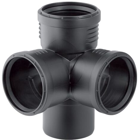 Geberit Silent-PP Eckabzweig 87,5 Grad Außendurchmesser Außendurchmesser 90mm, d1 90mm, d2 90mm