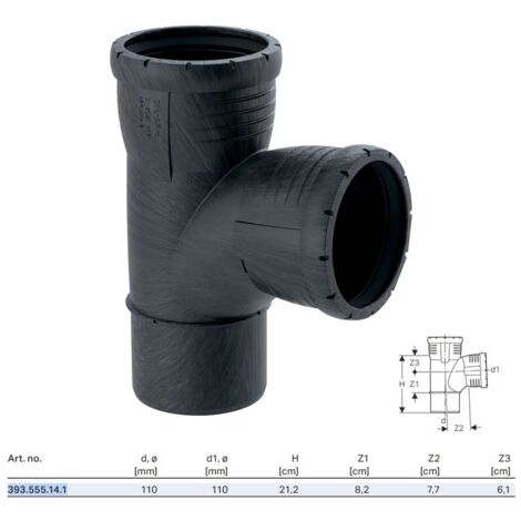 GEBERIT Silent-Pro Braga Curvata 87,5° Ø110X110 Polipropilene - 393.555.14.1