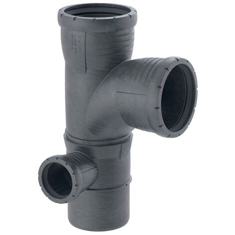 Geberit Silent-Pro Kombibogeneckabzweig 87,5 Grad links, d 110mm, d1 110mm, d2 50mm