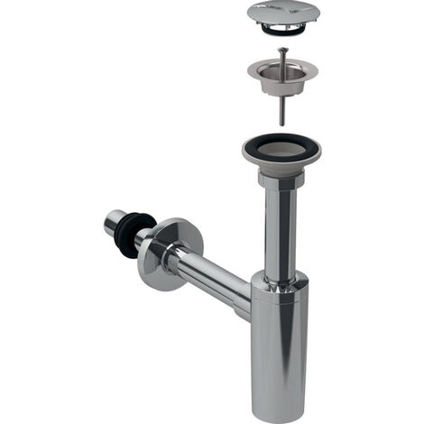 Geberit siphon de lavabo 1 1/4 40mm avec turau mural chrome