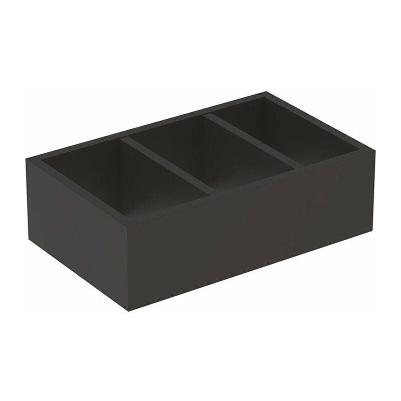 

Compartimento de almacenamiento en forma de H, para cajón inferior: Ancho 32,3 cm, Alto 9,8 cm, Fondo 20 cm, Gris aterciopelado / Melamina