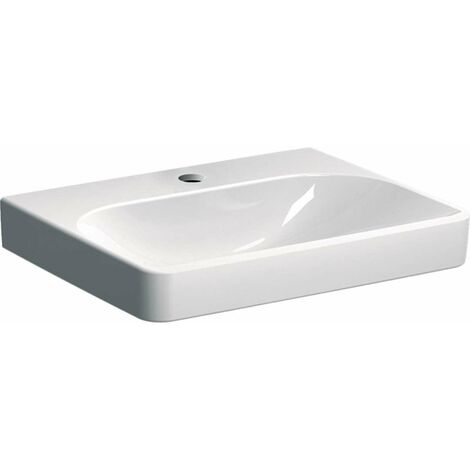 Geberit Smyle Square - Lavabo 60x48 cm, senza troppopieno, foro per miscelatore, bianco 501.732.00.1