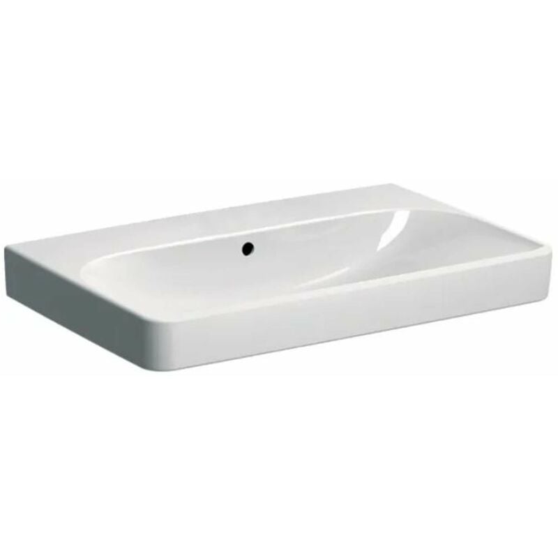 Geberit Smyle Square - Lavabo 75x48x17 cm, avec trop-plein, sans trou pour robinetterie, blanc 500.249.00.2