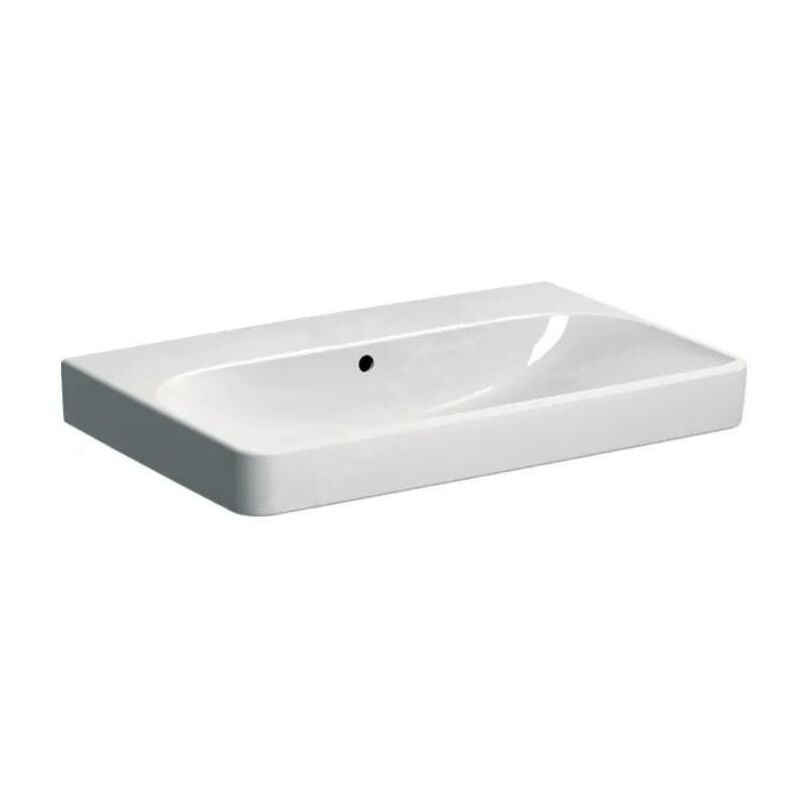 Geberit - Smyle Square - Lavabo 750x480x165 mm, avec trop-plein, sans trou pour robinetterie, blanc 500.249.00.2