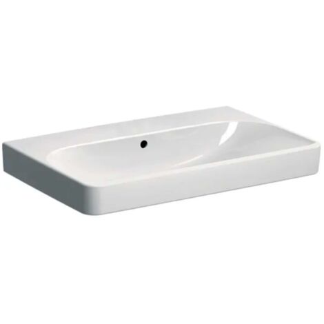 Geberit Smyle Square - Lavabo 75x48x17 cm, con rebosadero, sin orificio para grifo, blanco 500.249.00.2