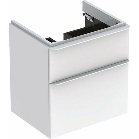 Geberit Smyle Square - Mobile sottolavabo, 58x47x62 cm, 2 cassetti, bianco lucido/bianco opaco 500.352.00.1