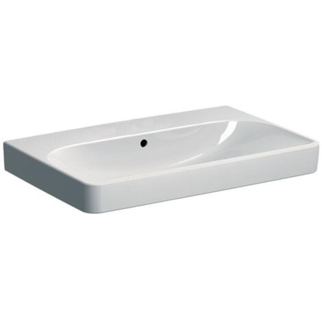 Geberit Smyle Square - Waschtisch 75x48x17 cm, mit Überlauf, ohne Hahnloch, weiß 500.249.00.2