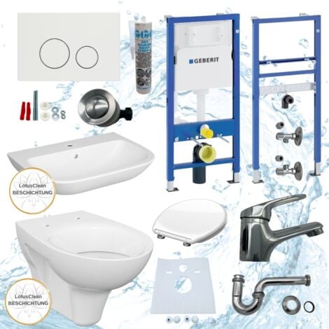 HGMBAD Geberit Spülkasten WC Vorwandelement Waschbecken 60 cm Armatur Bad Komplettset