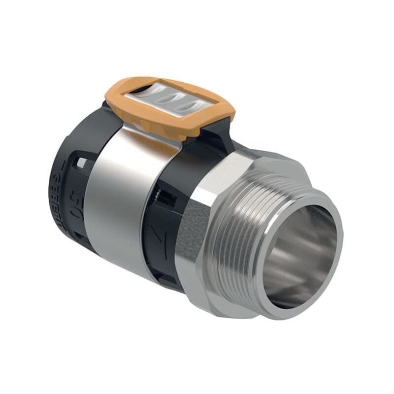 Geberit - Transition FlowFit 619705001 dn 50, ø 63 mm, r 2, avec filetage extérieur