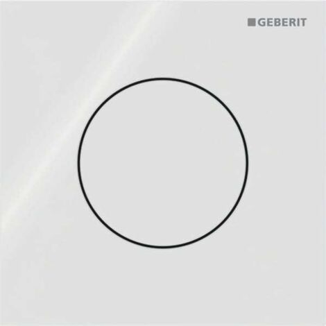 Geberit Typ 40 Urinalsteuerung mit pneum. Spülauslösung, Betätigungsplatte rund, Taste Weiß, Glas glänzend