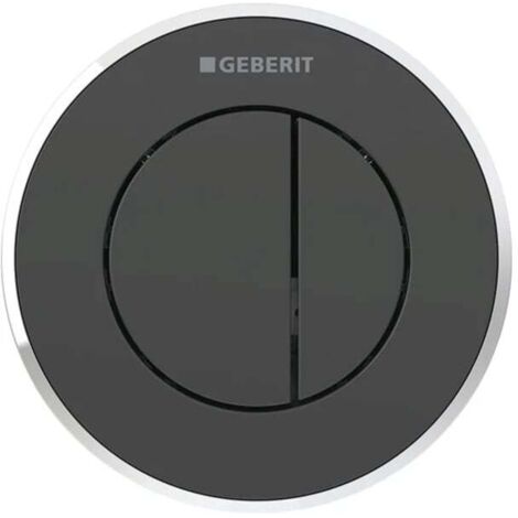 Geberit Type 10 Pneumatic Dual Flush Plate Button for 120mm and 150mm Cistern - Black/Gloss Chrome