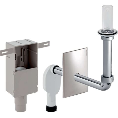 Geberit UP-Geruchsverschluss für Waschbecken, Wandeinbaukasten Fertigbauset Siebventil, Standrohr D 50-56mm hochgl. verchromt
