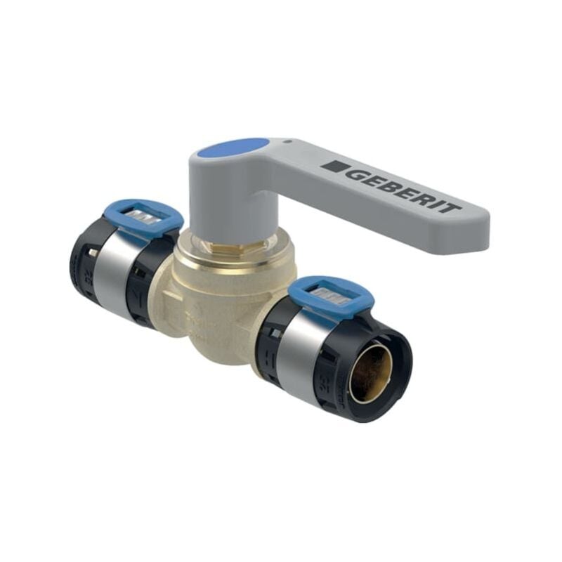 Geberit - Vanne à boisseau sphérique FlowFit 619851001 ø 20 mm, 11,5 cm, avec levier de commande