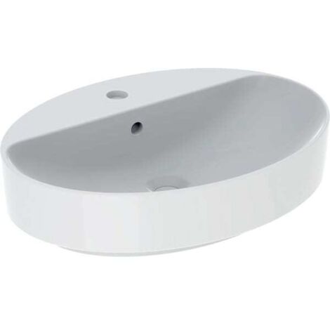 Geberit VariForm Aufsatzwaschtisch oval, 600x450mm, mit Hahnloch,