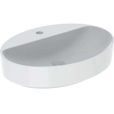 Geberit VariForm Aufsatzwaschtisch oval, 600x450mm, mit Hahnloch,