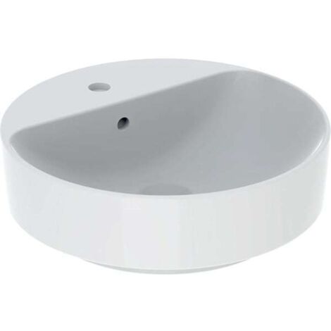 Geberit VariForm Aufsatzwaschtisch rund, 450mm, mit Hahnloch, mit