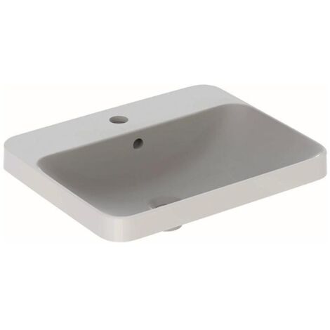 Geberit VariForm - Einbauwaschtisch 55x45 cm, mit Überlauf, Hahnloch, Weiß 500.740.01.2