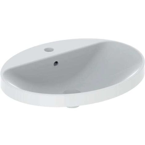 Geberit VariForm Einbauwaschtisch oval, 600x480mm, mit Hahnloch,