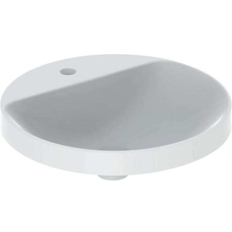Geberit VariForm Einbauwaschtisch rund, 480mm, mit Hahnloch, ohne