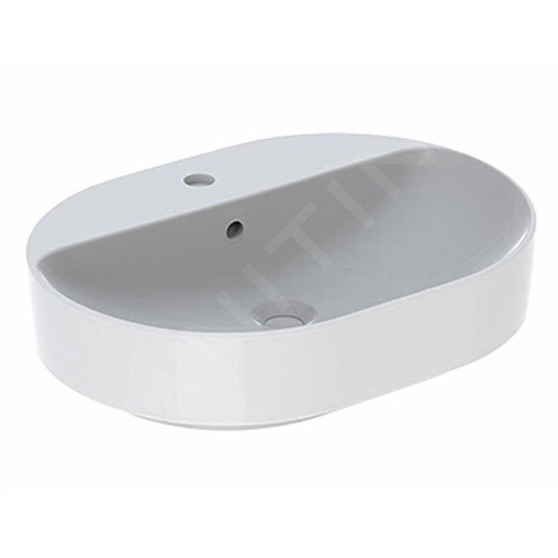 Keramag - Geberit VariForm lavabo à poser elliptique, 600x450mm, avec trou