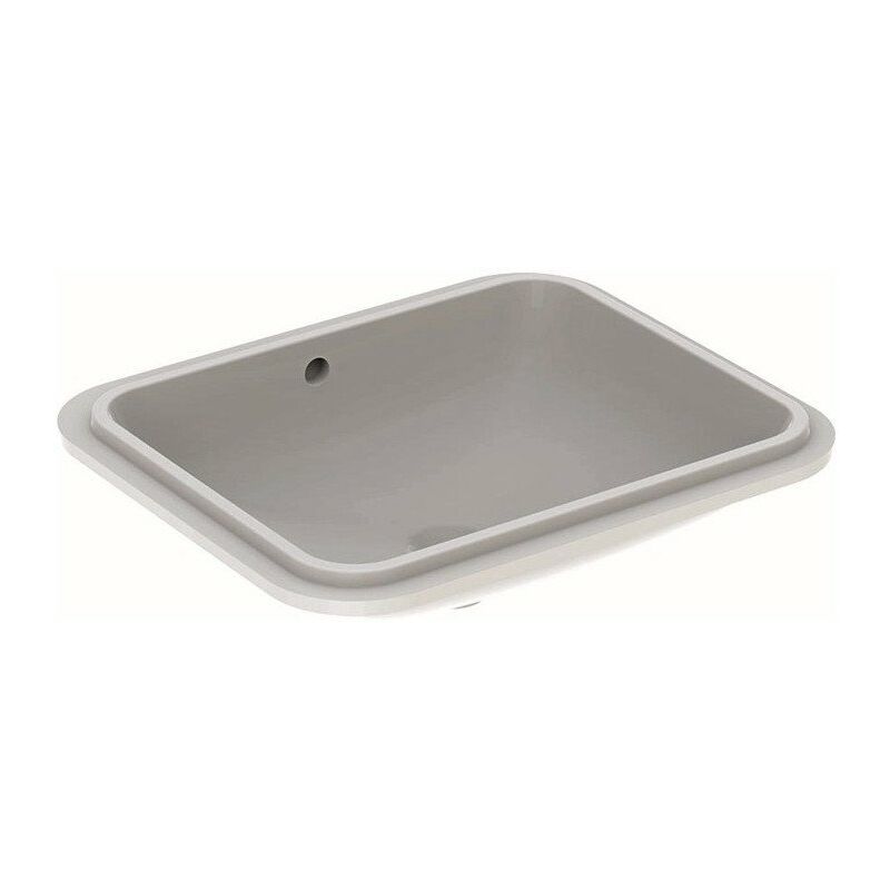 

VariForm lavabo bajo encimera rectangular, 50x49cm, sin orificio para grifería, Blanco - Geberit