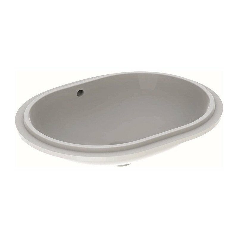 

VariForm lavabo bajo encimera rectangular, 55x46cm, sin orificio para grifería, Blanco - Geberit