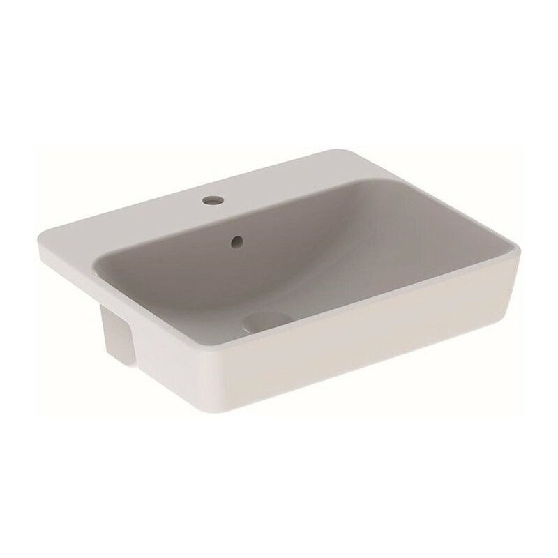 

VariForm lavabo semiencastrado 550x450mm cuadrado con orificio para grifería con rebosadero we KT - Geberit