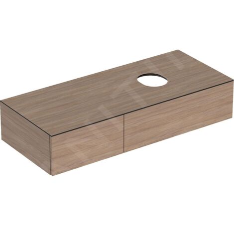 Geberit VariForm - Meuble pour lavabo, 1200x510x235 mm, 2 tiroirs et bouchon anti-odeurs, chêne 501.175.00.1