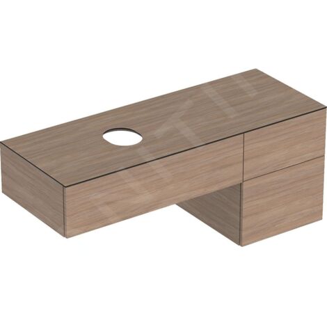 Geberit VariForm - Meuble pour lavabo, 1350x510x550 mm, 3 tiroirs, bouchon anti-odeurs, chêne 501.193.00.1