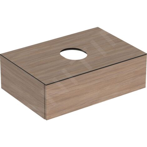Geberit VariForm - Meuble pour lavabo, 750x510x235 mm, 1 tiroir, bouchon anti-odeurs, chêne 501.163.00.1